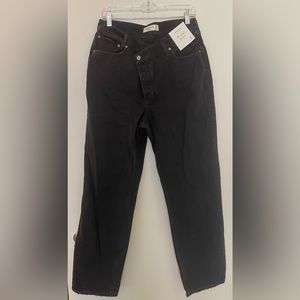 NWT Abercrombie & Fitch Curve Love The Dad High Rise Black Jeans 10/30